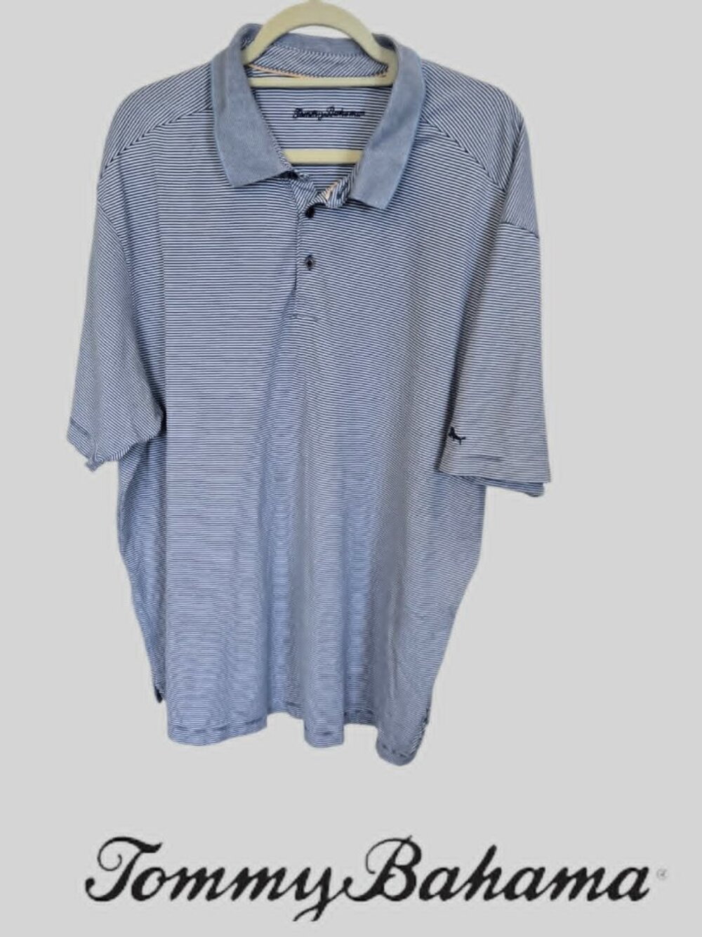 Tommy Bahama Polo Shirt Horizontal Stripes Shprt Sleeve Shirt Mens XXL